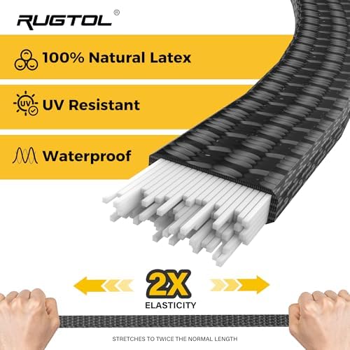 Rugtol Bungee Cords with Hooks, 48 Inch Adjustable Flat Bungee Straps with Quick Release Buckle, Rubber Black Heavy Duty Elastic Cords with Metal Hooks for Bike Rack, Outdoor, Camping, Tarp, 6 Pack - Image 3