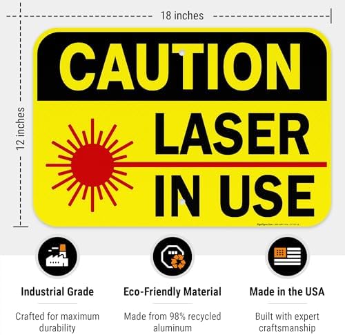 Laser in Use Sign, Caution Sign, - Image 3