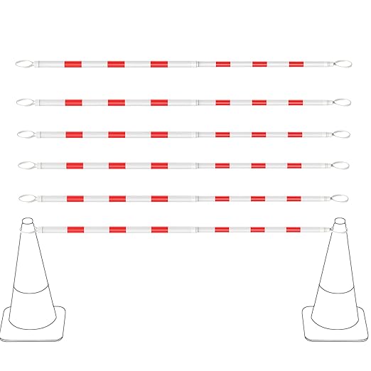 RoadHero 6 Pack 4 FT to 6.9 FT Retractable Cone Bar, Expandable Traffic Cone by RoadHeroUS