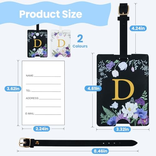 2 Pack PU Leather Privacy Luggage Tags, Double-Layer Hidden ID - Image 3
