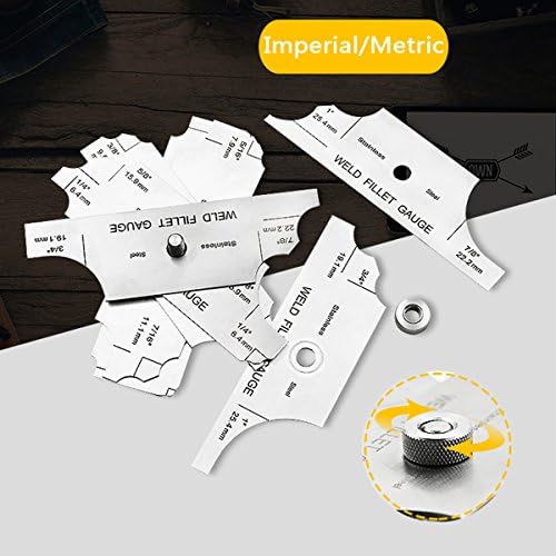 Weld Gauge Set Includes Cam Type Gauge and Weld Fillet Gauge and Porosity Undercuts Checking Gauge and Convexity Concavity Welding Gauge Inch - Image 2