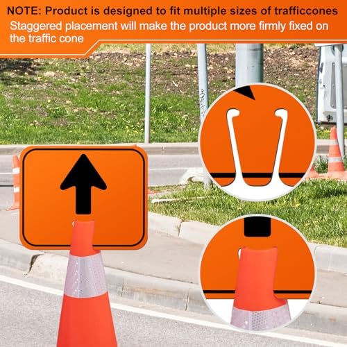 Geetery 6 Pcs Traffic Arrow Orange Detour Signs, Go Straight - Image 4