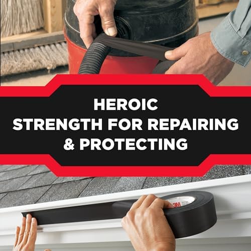 3M Extreme Strength Duct Tape 2830, 1.88 in x 30 yd, Double-Thick Adhesive, Heavy-Duty Waterproof Black Tape, Indoor/Outdoor Use, 12 Rolls - Image 6
