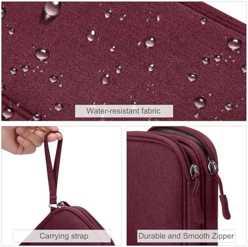 FYY Electronic Organizer, Travel Tech Pouch Bag, Medium, Wine Red - Image 4