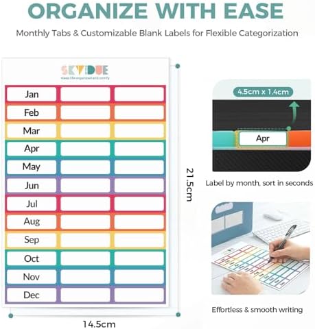 SKYDUE Accordion File Organizer, Expanding File Folder with 13 Pockets, Portable Document Paper Bill Receipt Organizer for Desk, Home School Office Supplies, Letter A4 Size Black - Image 2