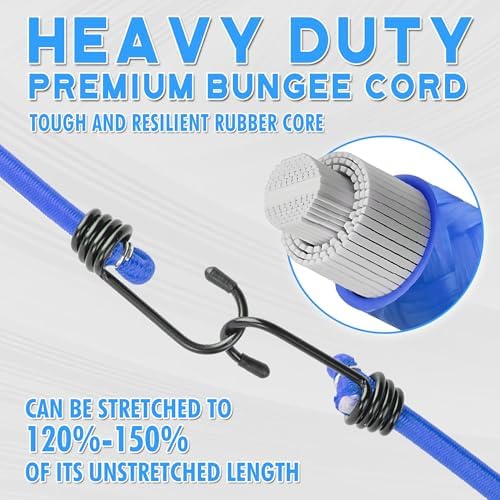 CARTMAN 22-Piece Bungee Cord Assortment with Metal Hooks - Image 5