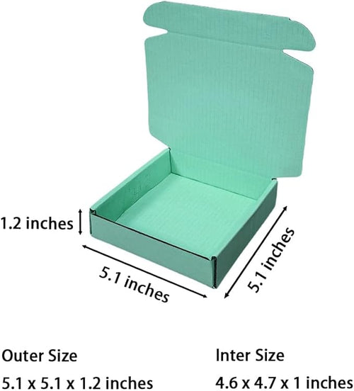 15 Pcs 5.1 x 5.1 x 1.2 inches Mini Size Shipping Boxes Corrugated Cardboard - Image 2
