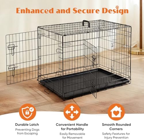 Sweetcrispy 36 Inch Dog Crate, Medium Dog Cage, Foldable Puppy Pet Kennel - Image 2