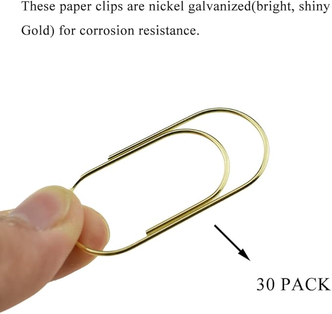 HAHIYO Paper Clips Sturdy 2 inches Length 30 Pack Wide Paperclips Heavy Duty - Image 4
