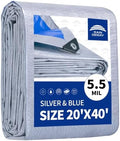 RAINDEWAY Tarps 20x40Ft 5.5 Mil Multipurpose Waterproof Poly Tarp Cover by RAINDEWAY