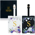 2 Pack PU Leather Privacy Luggage Tags, Double-Layer Hidden ID by Unknown