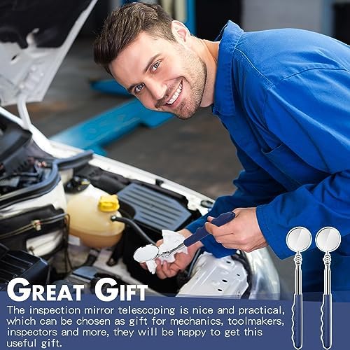 Copkim 2 Pcs Telescoping Inspection Mirror Mechanics Mirror,50mm,Blue - Image 6