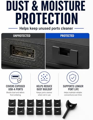 24-Pack USB-A Port Locks with 2 Keys,Laptop Security Locks for Physical Security and Malware Protection,Removable USB-A Port Locks for PC Laptops, Protecting Data and Information Security (Black) - Image 5