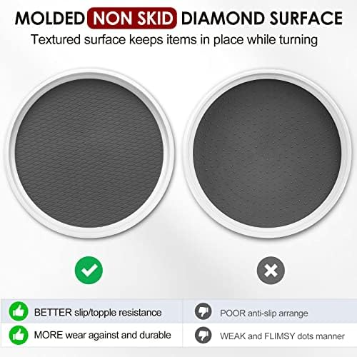 Set of 4, 10 Inch Non-Skid Lazy Susan Organizers - Turntable Rack for Cabinet, Pantry Organization and Storage, Kitchen, Fridge, Bathroom Makeup Vanity Countertop, Under Sink Organizing, Spice Rack - Image 3