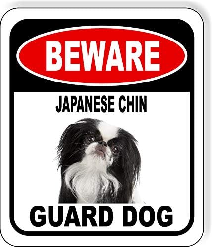 BEWARE JAPANESE CHIN GUARD DOG Aluminum Composite Outdoor Sign 20" x24" Metal Security Notice for Yard, Fence, Porch, Property, and Business – No Trespassing, Warning, Attack Dogs, Protection by WorkHouseSigns