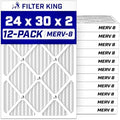 Filter King 24x30x2 Air Filter MERV 8, AC Furnace Filters (12-Pack) by FilterKing