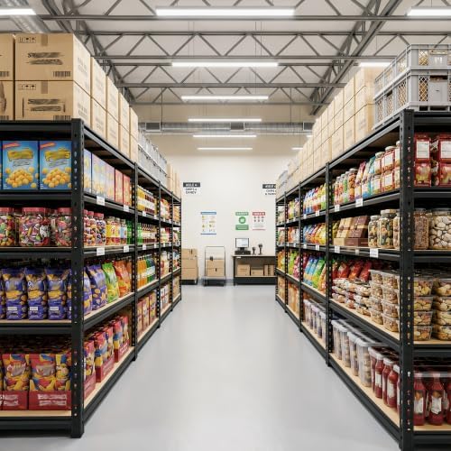 REIBII Garage Shelving, 5-Tier Storage Shelves Load 2025LBS, Adjustable Storage Rack for Garage, Pantry, Closet, Steel Frame, 28.1" W x 60" H x 12.1" D, Black, 2PC - Image 6