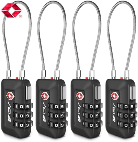 TSA Accepted Luggage Travel Lock, Set-Your-Own Combination Lock for School Gym Locker, Luggage Suitcase Baggage Locks, Filing Cabinets, Toolbox, Case (Black, 4 Pack) - Image 2