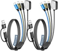 Travel Essentials 4-in-2 Multi Charging Cable with iWatch Charger/2USB-C/IP by MPATIBY