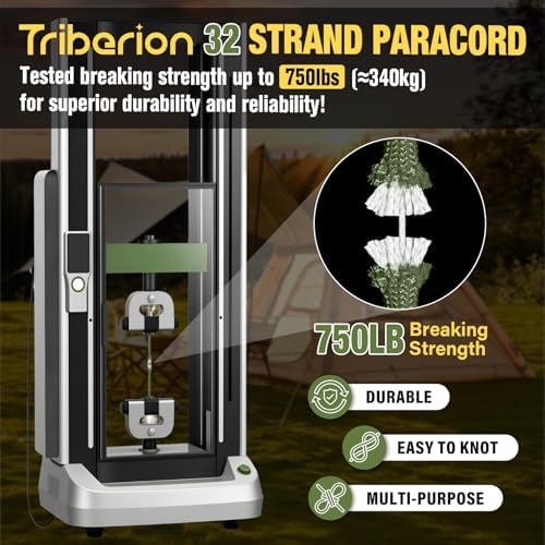 Paracord Rope 750 lb - 1000ft 5/32" Parachute Cord 4MM 12-Strand para Cord - Heavy Duty Spool String for Survival,Camping Gear, Survival Bracelet, Clothesline - Army Green - Image 4
