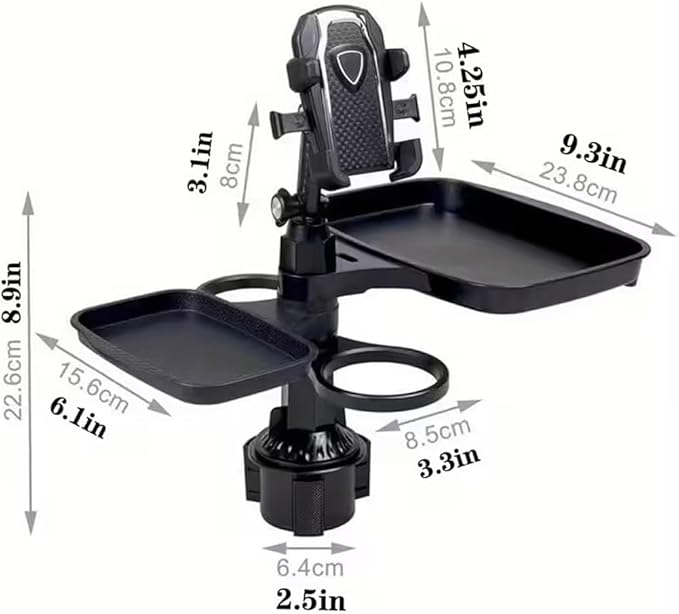 5 in 1 Car Table Tray，Mobile Phone Holder Car Cup Holder Tray ，360° Rotation - Image 3