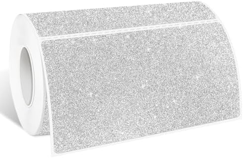 2" x 4" Glitter Silver Thermal Label Stickers,Waterproof Thermal Printer Sticker Labels for Gift Wrapping, Self-Adhesive Name Price Tag DIY Custom Logo Design (250 pcs,Silver) by Yeachlaing