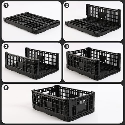 Collapsible Storage Bin Container，52 Liter Transfer heavy duty plastic storage box , Versatile Storage Basket milk crates (2) - Image 4