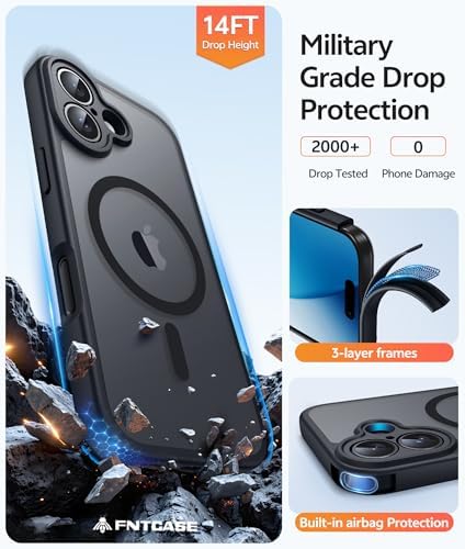 FNTCASE for iPhone 17 Case, Compatible with Magsafe, Glass Screen Protector - Image 5
