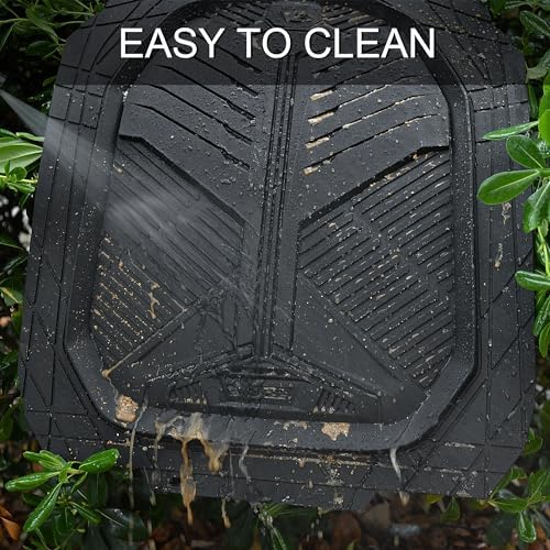 CAR PASS Heavy Duty Rubber Car Mats, Deep-Dish 2-Piece Car Floor Mats Front Only, All Weather Protection Universal Trim-to-Fit for SUVs Trucks Sedans, Waterproof Anti-Slip, Black - Image 6