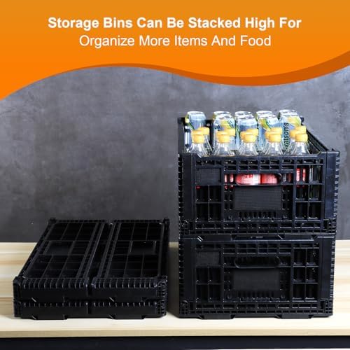 Collapsible Storage Bin Container，52 Liter Transfer heavy duty plastic storage box , Versatile Storage Basket milk crates (1) - Image 3