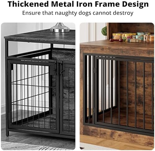 IRONCK 33.4" Small Dog Crate Furniture with Storage Hooks - Image 6