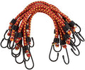 Stalwart Bungee Cords with Hooks, Red, 12-Inch, 10-Pack by Stalwart