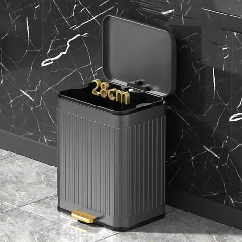 Stylish Stainless Steel Smart Trash Can with Soft Close Lid Step Open Pedal Fingerprint Proof Retro Design 6/13 Liter Capacity Bathroom Wastebasket (Orange) - Image 4