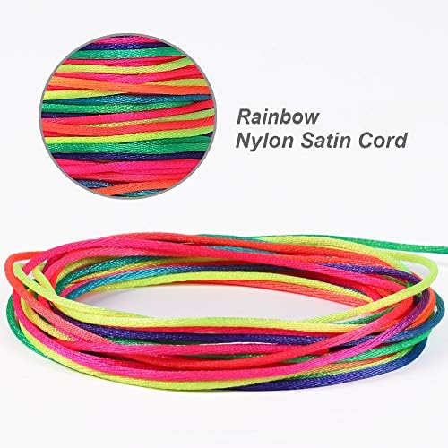 Tenn Well Satin Rattail Cord, 295 Feet 2mm Colorful Nylon String for Macrame Bracelets, Necklaces, Jewelry Making, Beading, Arts and Crafts, String Games - Image 3