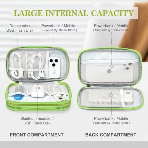 FYY Electronic Organizer, Travel Tech Pouch Bag, Medium, Green - Image 3