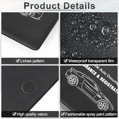 UYYE Car Registration and Insurance Card Holder, Vehicle Glove Box Car Organizer, Interior Car Accessories for Documents, Cards, License - 2 Pack - Image 3