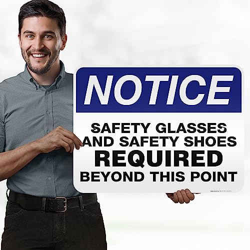 Safety Glasses and Safety Shoes Required Beyond This Point Sign, 18x24 - Image 2
