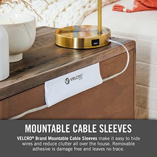 VELCRO Brand Cord Hider Wire Covers For Wall, Desk, 3-Ft Cut to Length, Mountable Cable Sleeve with Removable Adhesive. Organize Messy Cables Behind TV or Electronics, White VEL-30800-USA - Image 4