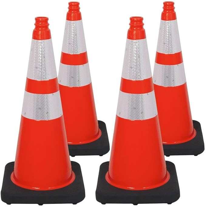 Brimar 28 Inch Traffic Cones, 4 Pack, Road Parking, MUTCD Approved Traffic Cones by BrimarIndustries