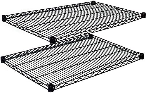 Wire Shelf |Pack of 2 Shelves| Display Wire Shelving and Storage | for Stores, Restaurants, Businesses and Homes (Black Epoxy Wire Shelves, 14''W x 24''L) by Regal+Altair