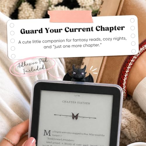 Kaciola Dragon Buddy Charm for Kindle, Sticky Peeker Charm for E-Reader Tablet or Laptop, Compatible with Kindle, Bookish Gift for Book and Fantasy Lovers - Image 4