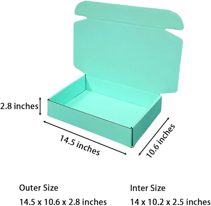 20 Pcs 14.5 x 10.6 x 2.8 inches Corrugated Cardboard Gift Boxes Recyclable - Image 2