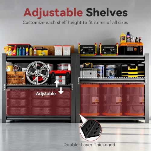 SAWJEC 39" H x 48" W x 18" D Heavy Duty Garage Storage Shelves - Image 5