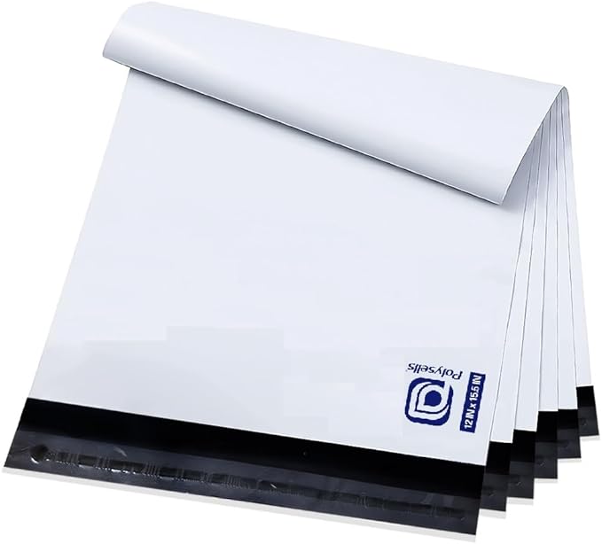 POLYSELLS 100 Pack 12x15.5 Inch White Poly Mailers Shipping Envelopes, Strong by POLYSELLS