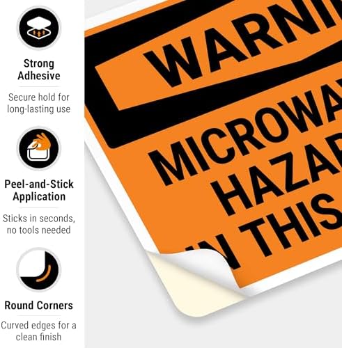 OSHA Warning Microwave Hazard in This Area with Graphic Sign, - Image 5