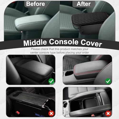 BFXM Car Center Console Cover with 2 Organizer Pockets Storage Bags - Image 3