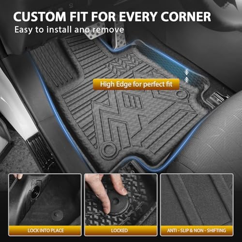 Powerty Floor Mats for Toyota RAV4 2019-2025, All Weather 3D TPE Anti-Slip Trunk Cargo Liner Seat Back Covers Protectors Full Set Car Accessories - Image 5