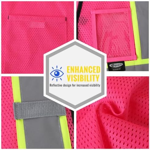 JKSafety Safety Vest for men women Hi Vis Vest with Pockets and Zipper High Visibility Construction Vests BX310 - Image 4