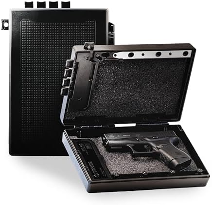 STOPBOX PRO Gun Safe Alternative for Handgun Storage, Instant Access Portable Gun Case, TSA Compliant Gun Lock Box for Car or Travel Safe Box, Quick Access Handgun | Black - 2PK (Compact Only) by StopBoxUSA