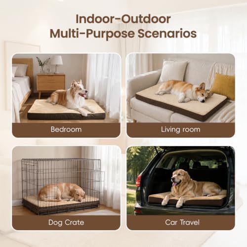 NUPIDA Waterproof Dog Bed for XXL Crate with Washable Cover, 47x29, Brown - Image 7